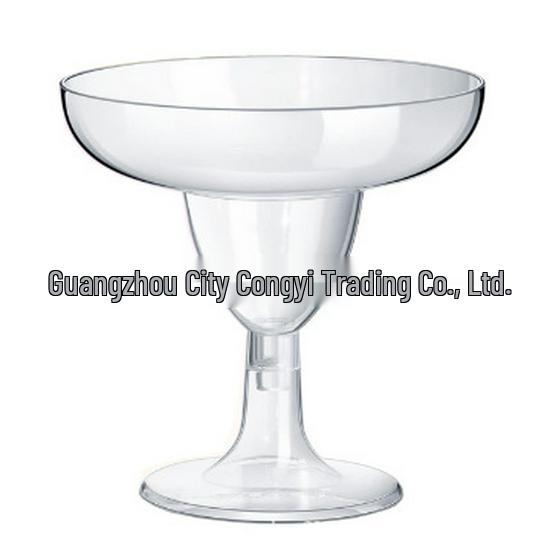 Detachable Red Wine Dessert Cup with High Stem - Disposable Plastic Champagne Flute for Weddings or Pudding Mousse.