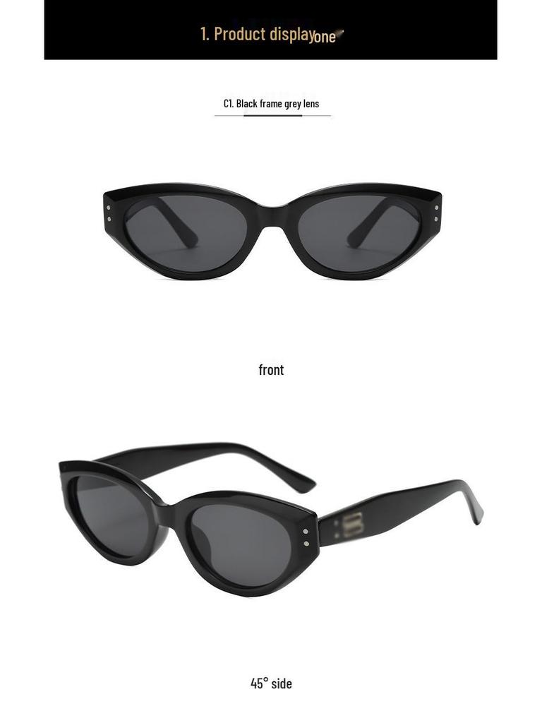 Korean Cat Eye GM UV Protection Sunglasses for Women - Metal Hinge & Fashionable Street Style