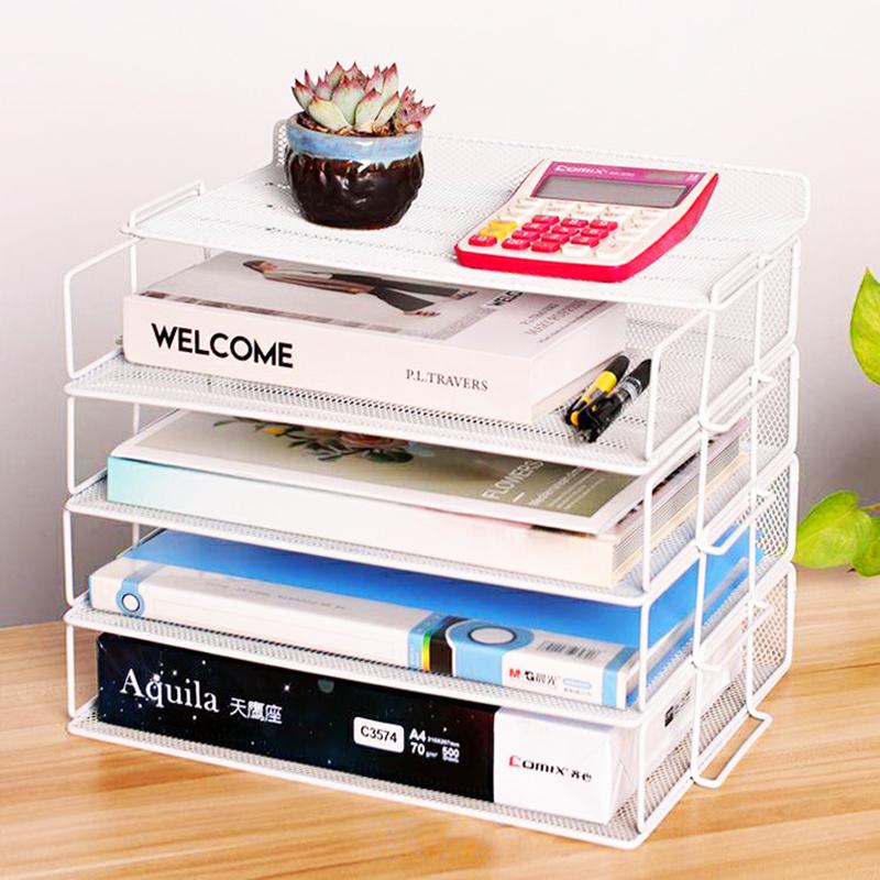 Metal Multifunction A4 Document Trays File Paper Letter Holder Stationery Storage Bookend Office School Supplies Desk Organizer