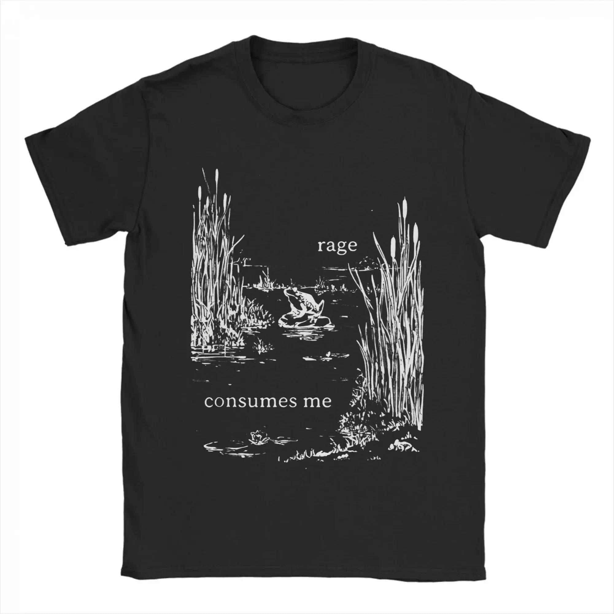 

2026 Rage Consumes Me Frog T Shirt Summer Hip Hop T Shirts Men Women Cotton O-Neck Plus Size Top Tees Short-Sleeve Y2K Basic Tshirt 4XL