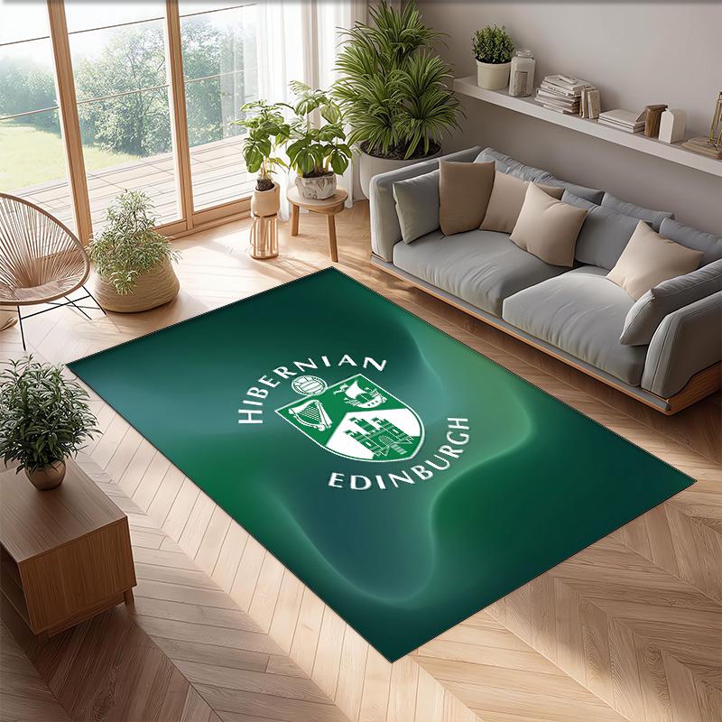 Tappeto Morbido per Pavimento Antiscivolo Hibernian FC Calcio Calcio Modello Tappeto per Interni Tappetino Decorazione Sportiva per Camera da Letto