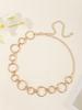 European & American Versatile Waist Chain Dress with High-end Metal Rings - Elegant Ladies' Accessory