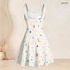 Women Plus Size Spaghetti Strap Off Shoulder Dress Constellation Shooting Star Celestial Print Swing Dress
