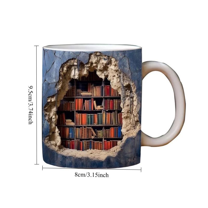1PC ceramic mug 3D design space creative multi-purpose mug Biikshelf Mug ornament design