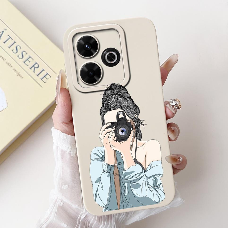 For Xiaomi Redmi 13 4G 5G Back Cover On Redmi13 5G Coque Funda Flower Butterfly Women Fashion Phone Case Liquid Silicone Shell