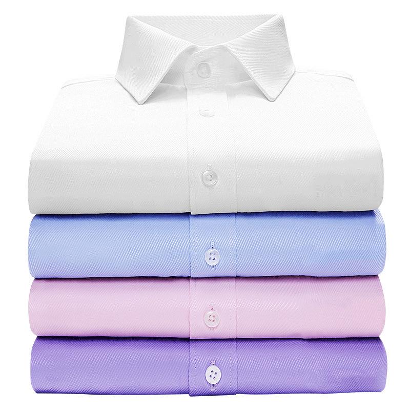 Men's Plus Size Slim Fit Long Sleeve White Shirt - Business Casual Autumn Wear