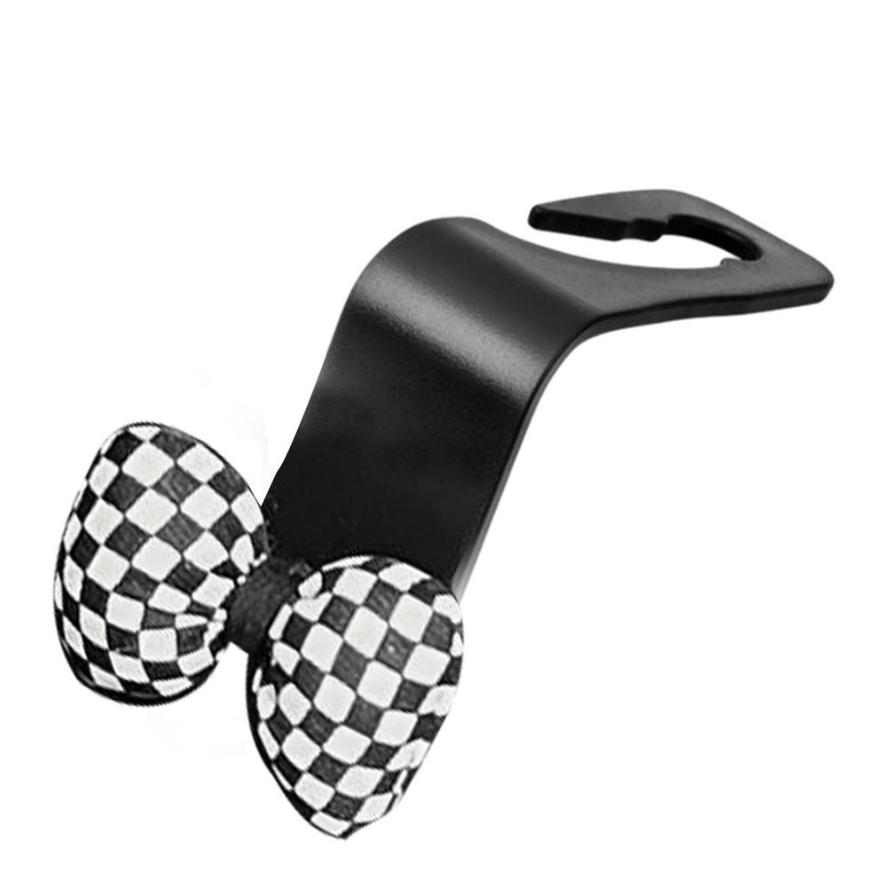 Car Seat Headrest Hanger Checkerboard Automotive Purse Holder Women Car Organizer Vehicle Organizing Hooks For Bags Umbrellas