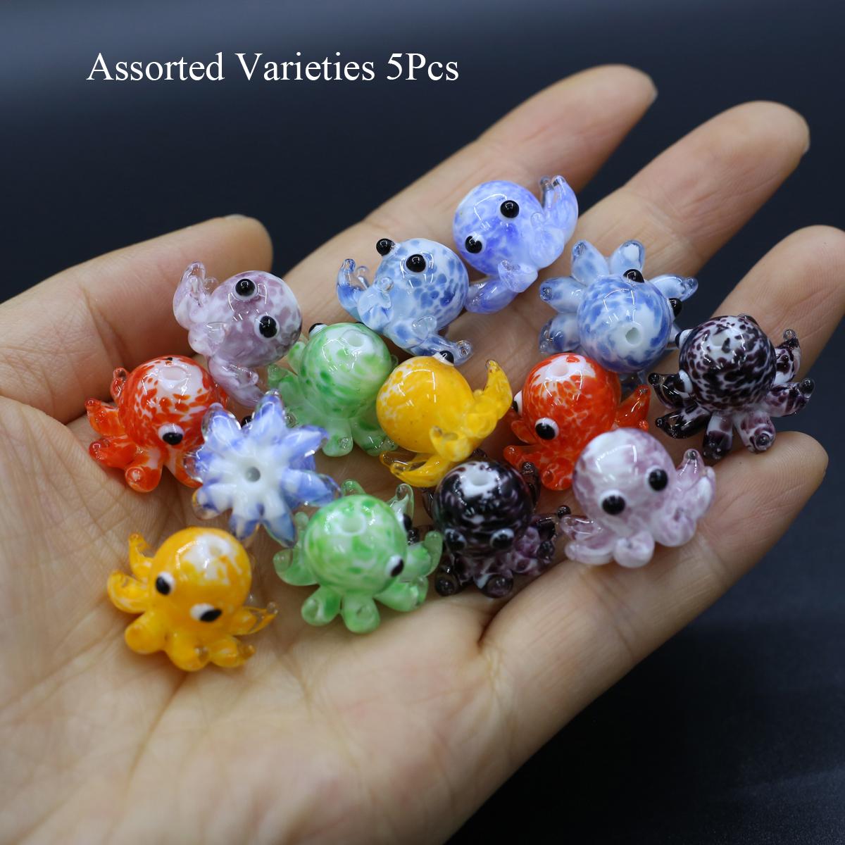 

5Pcs, Cute Octopus Glass Beads, Colorful Cartoon Animal Beads for DIY Jewelry Bracelets Necklaces, Unique Halloween Valentine s Day Gifts 14×20mm 5Pcs/14×20mm різнокольоровий