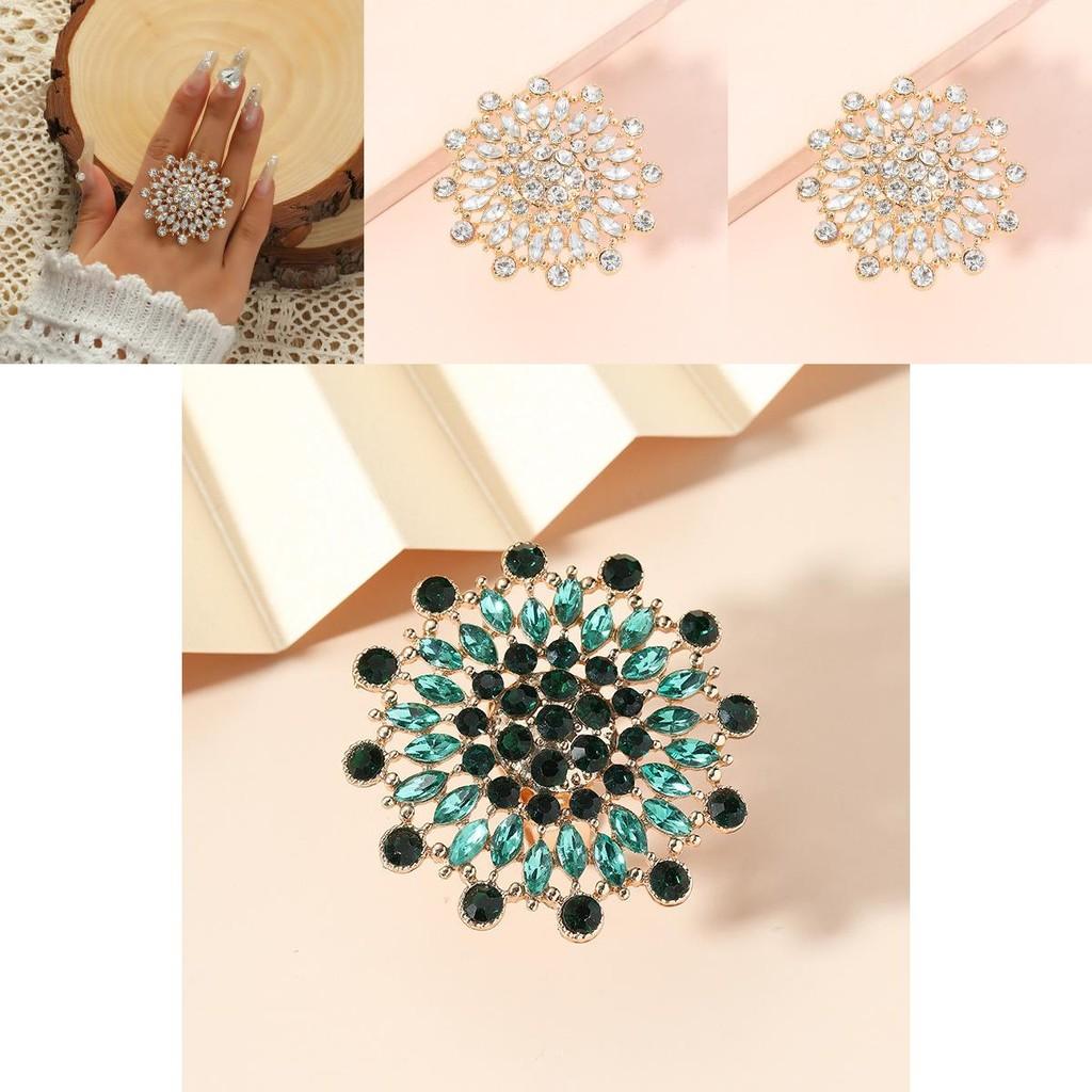 Vintageinspired Stylish Adjustable Alloy Ring With Gorgeous Sunflower Accent Women For