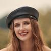 Autumn and Winter New Beret Women's Tide Soft PU Leather Hat Literary and Retro Japanese Painter Hat