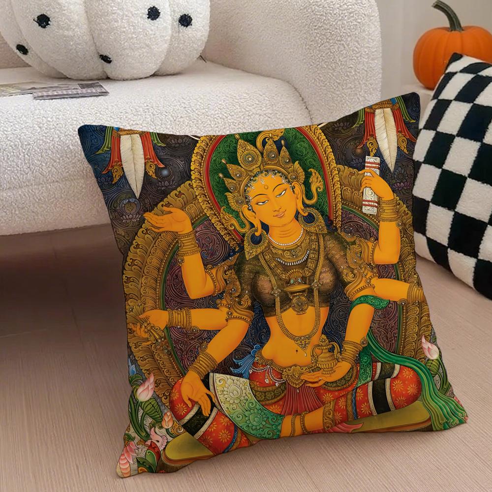 

Classical traditional SShiva Cushion Cover Throw Pillow Cover Hidden Button Durable Polyester Chair Cushion 40X40cm