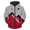 Europäischer und amerikanischer Herren- und Damen-Pullover mit Digitaldruck NFL-Fußball durchgehender Reißverschluss Kapuzenpullover, Strickjacke