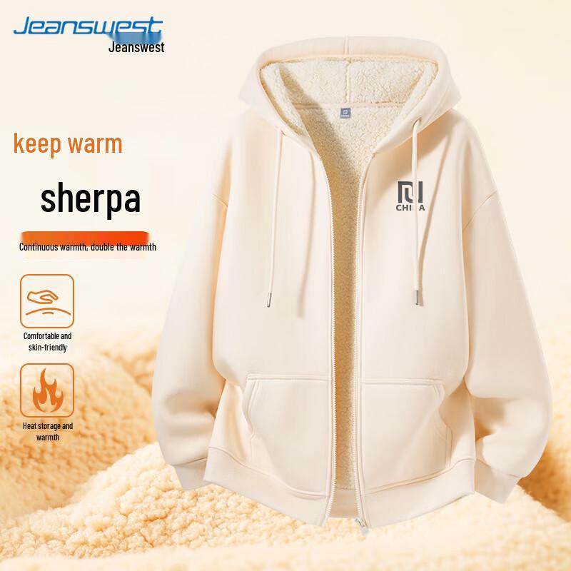 

JEANSWEST Men s Lamb Fleece Pullover Sweatshirt M