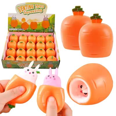 Cute Carrot Rabbit Squeeze Toy Unique Carrot Cup Stress Relief Fidget Toy Portable Sensory For Kids Adults Office Home Relax