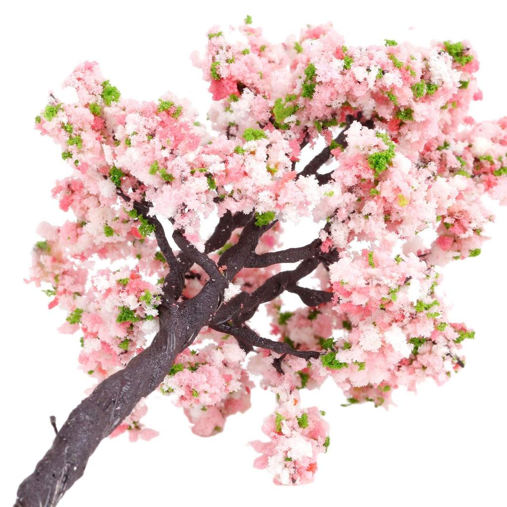 10pcs Diorama Trees Trees Pink Flowers Railway Model Model Trees Potted Landscape Decoration Scenery Collection Architectural Model Miniature Trees