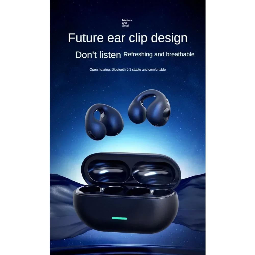 Bluetooth Bone Conduction Wireless 53 Headphones T75 Clip Ear Music Noise Canceling Headset Hd Call Sports Gaming Earphone
