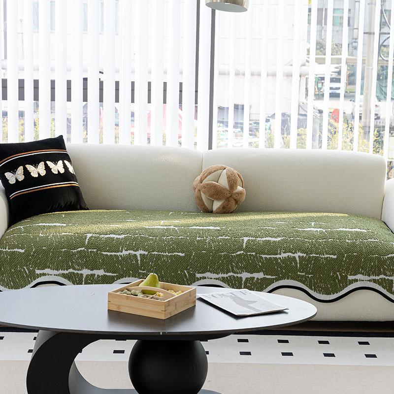 Light Luxury High-Grade Leather Sofa Cushion  New Autumn And Winter Plush Special-Shaped Irregular Sofa Seat Cushion Cover Cloth Towel