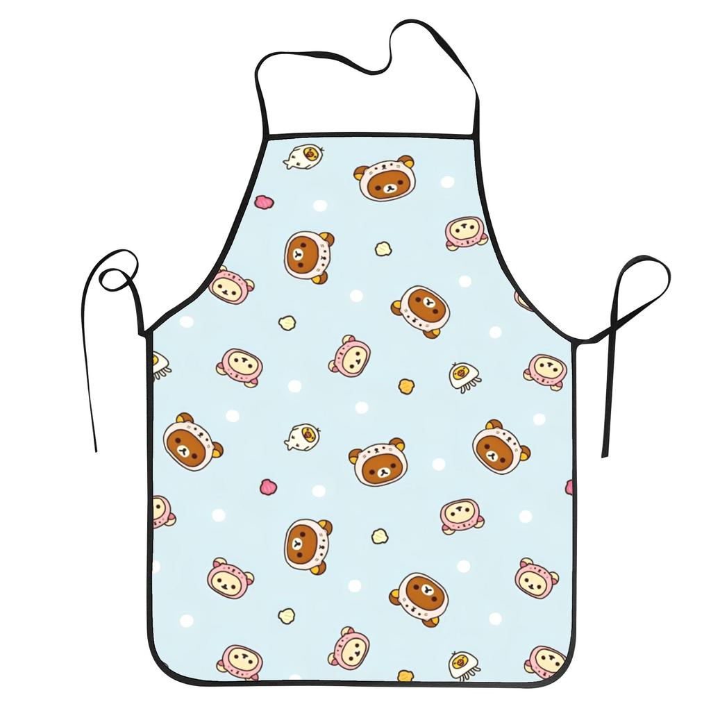 Blue Rilakkumas Bear Kitchen Cuisine Apron Sleeveless Pinafores for Unisex Chef Home Cleaning Gardening