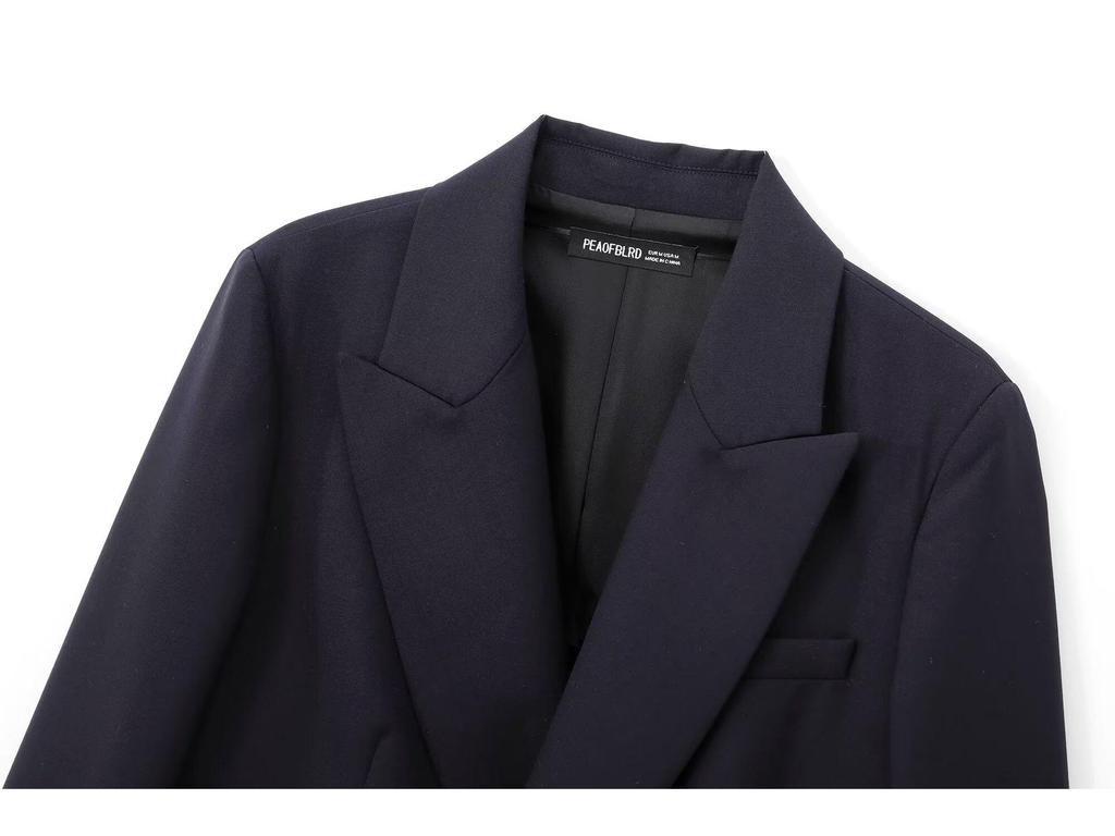 2025 Spring & Fall Women's French Double-Breasted Suit Jacket & Straight-Leg Pants Set