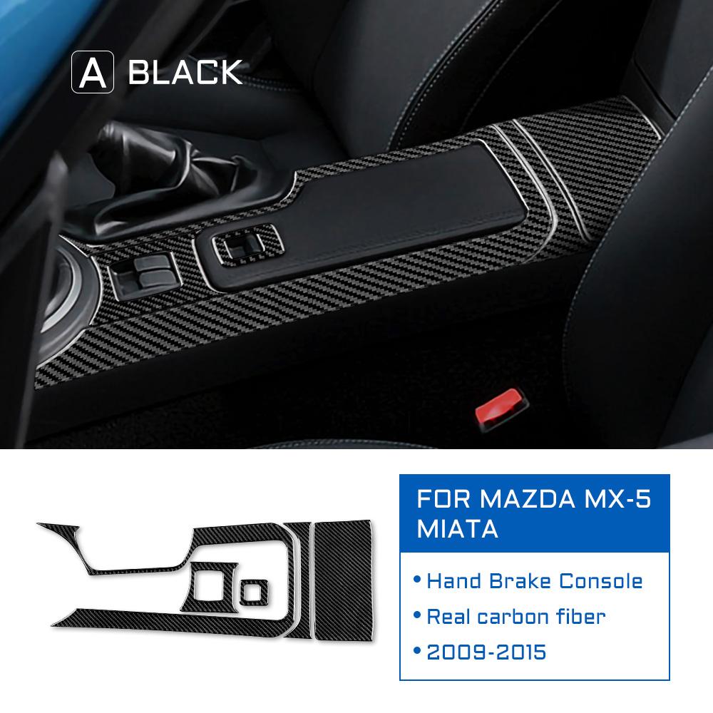 Real Soft Carbon Fiber for Mazda MX 5 MIATA 2009 2010 2011 2012 2013 2014 2015 Accessories Car Central Armrest HandBrake Sticker