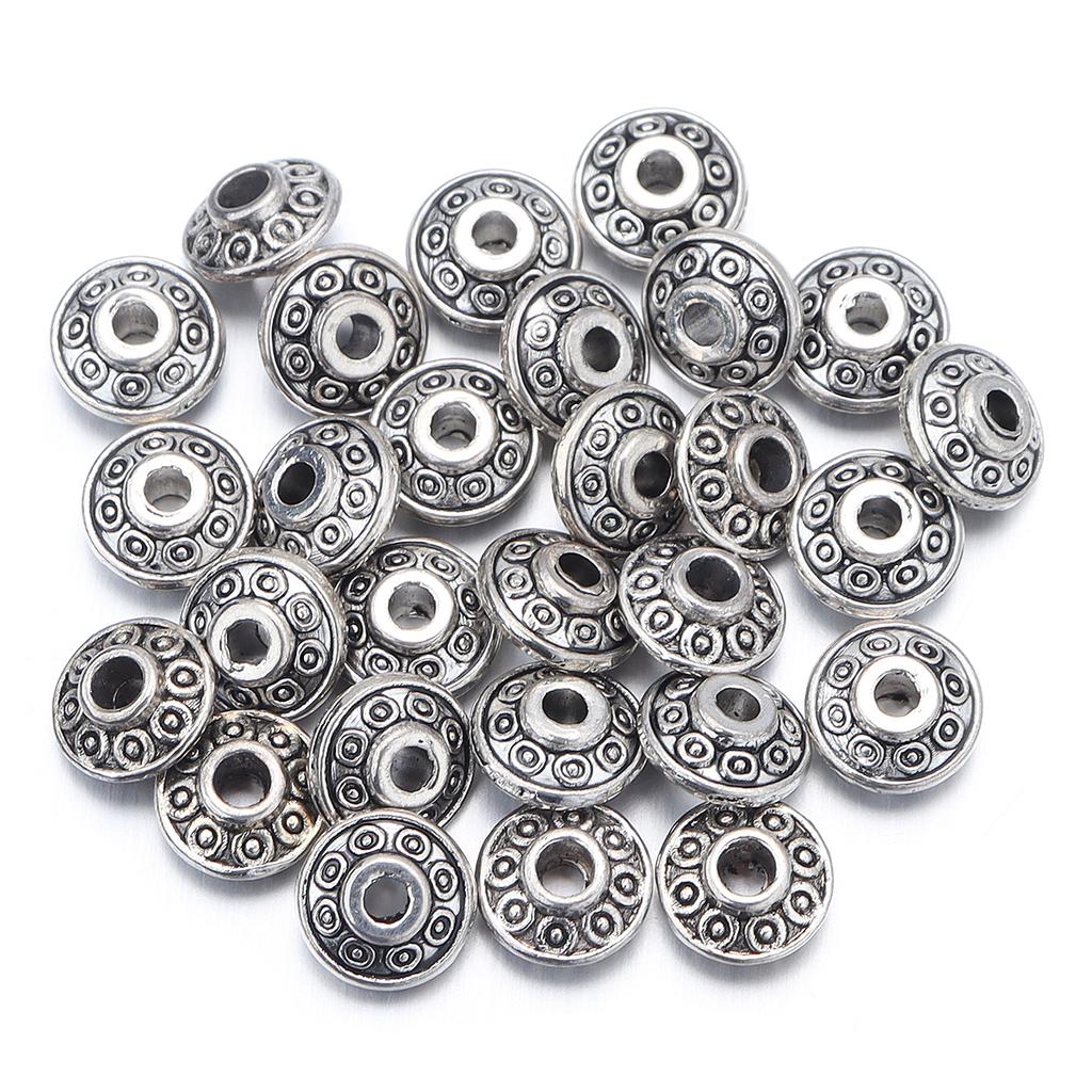 50 Stück/Los 6,5x3,5mm Vintage Legierung Abstandshalter Perlen Metallperlen Lose Perlen Für Schmuckherstellung DIY Armband Halskette Zubehör