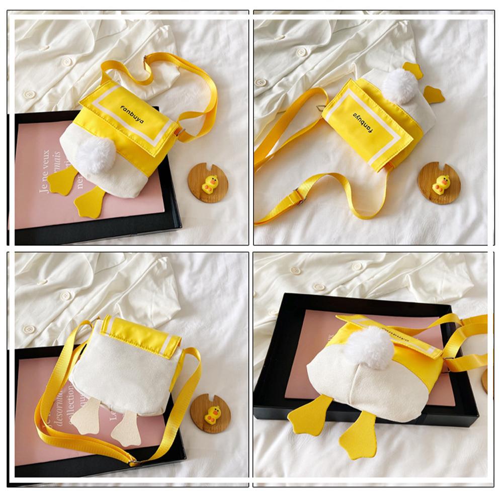 Cute Duck Crossbody Bag Kids Girls Plush Duck Purse Fluffy Kawaii Messenger Bags Shoulder Bags for