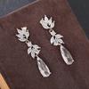 925 Sterling Silver Flower Long Drop Earrings for Women Fresh Elegant Wedding Band Jewelry Trendy Attractive Party Accessories