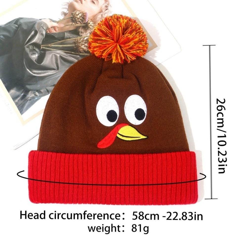 Windproof Turkey Hat Thickened Warm Pullover Hat Funny Knit Beanies Thanksgiving Party