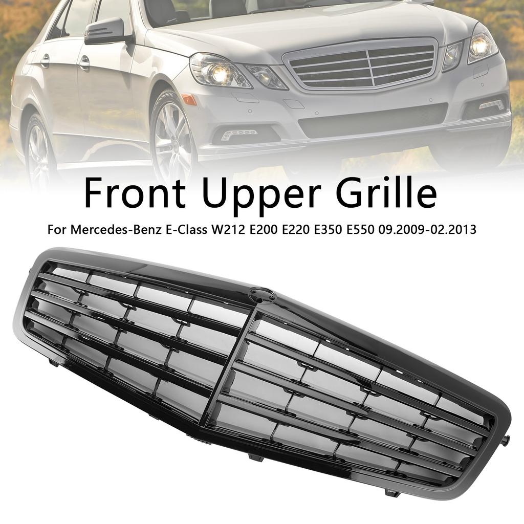 Black Front Grille Grill Fit for Mercedes-Benz E Class W212 E350 E550 2010 2011 2012 2013