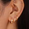 3 Pairs Copper Zircon Hoop Earrings for Women Simple Gold Color Cartilage Piercing Ear Cuff Earrings Sets Fashion Party Jewelry