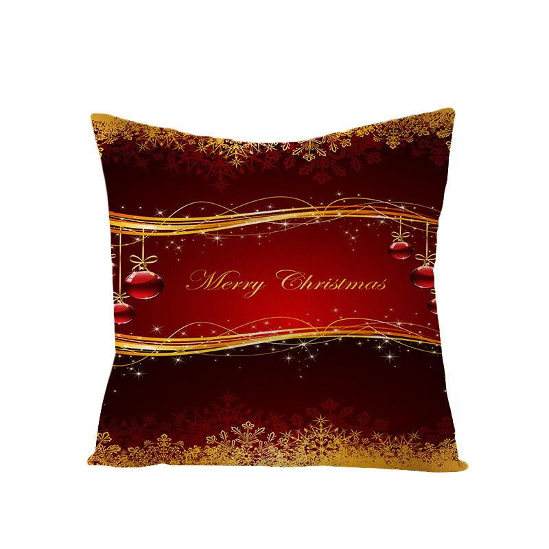 New Christmas Pillow Cover Printed Decorative Cushion Cover Home Sofa Cushion Linen Sofa Back