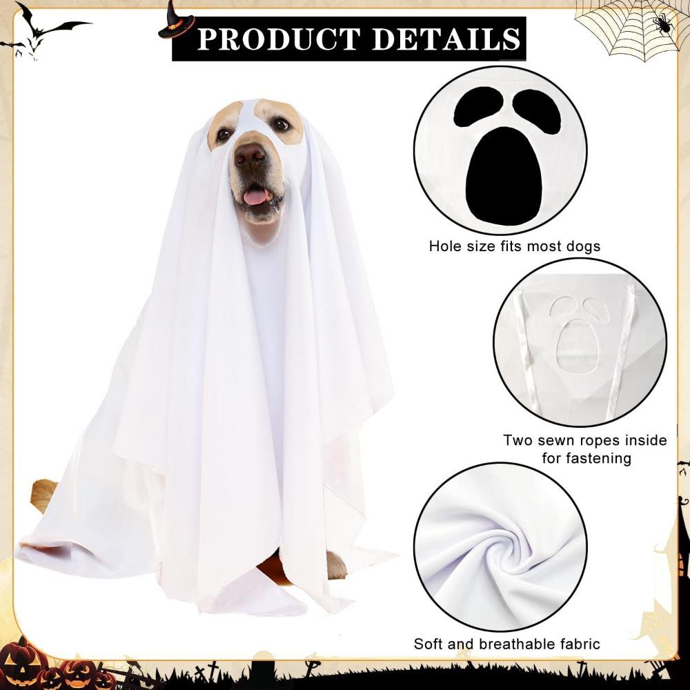 Halloween Party Ghost Costume Props Decorate Halloween Ghost Costume Dog Cosplay Cape