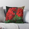 Housse de coussin carrée Fleurs de Géranium Rouge Polyester Lin Velours Imprimé Fermeture Éclair Housse de coussin décorative Housse de coussin de voiture