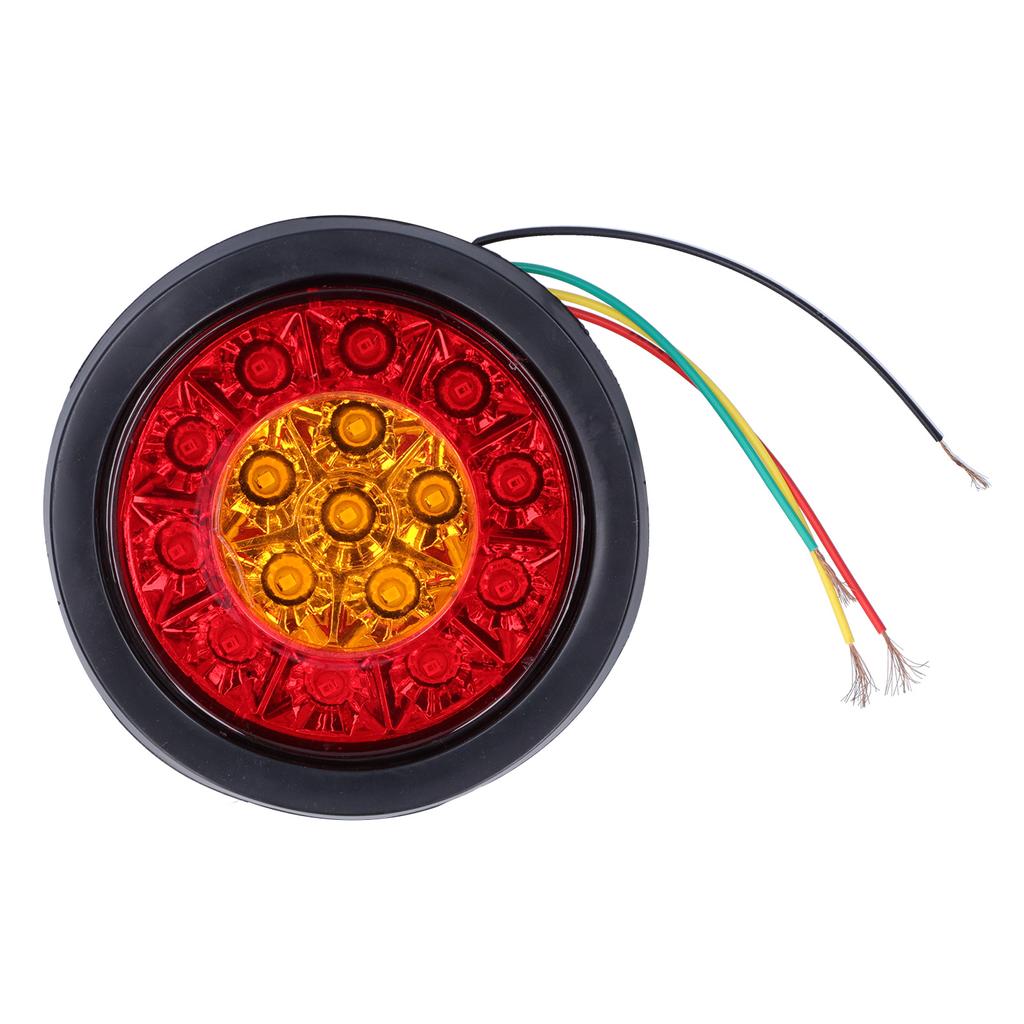 12 24V 16LED Round Taillight Red Yellow Light Color Turn Signal for Trailer Trucks Caravan RV