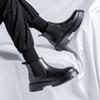 Outdoor Mens Slip On Shoes Winter All-match Chelsea Men's Boots Fashion 2024 New Leather Ankle Boots Tendon Sole Wear Work Boots