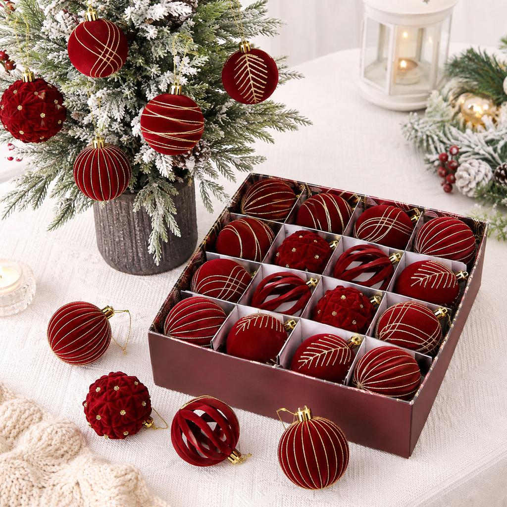 Palline di Natale 616 Set Regalo - Decorazioni da Appendere Verniciate Galvanizzate