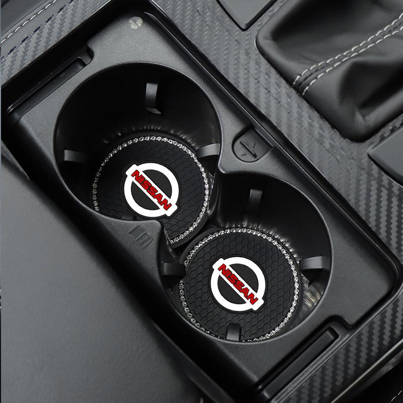 New Car Coaster Water Cup Bottle Holder Diamond Non-Slip Mat Decoration For Nissan Sentra Altima Versa Bluebird Sunny Maxima X-Trail Pathfinder Murano