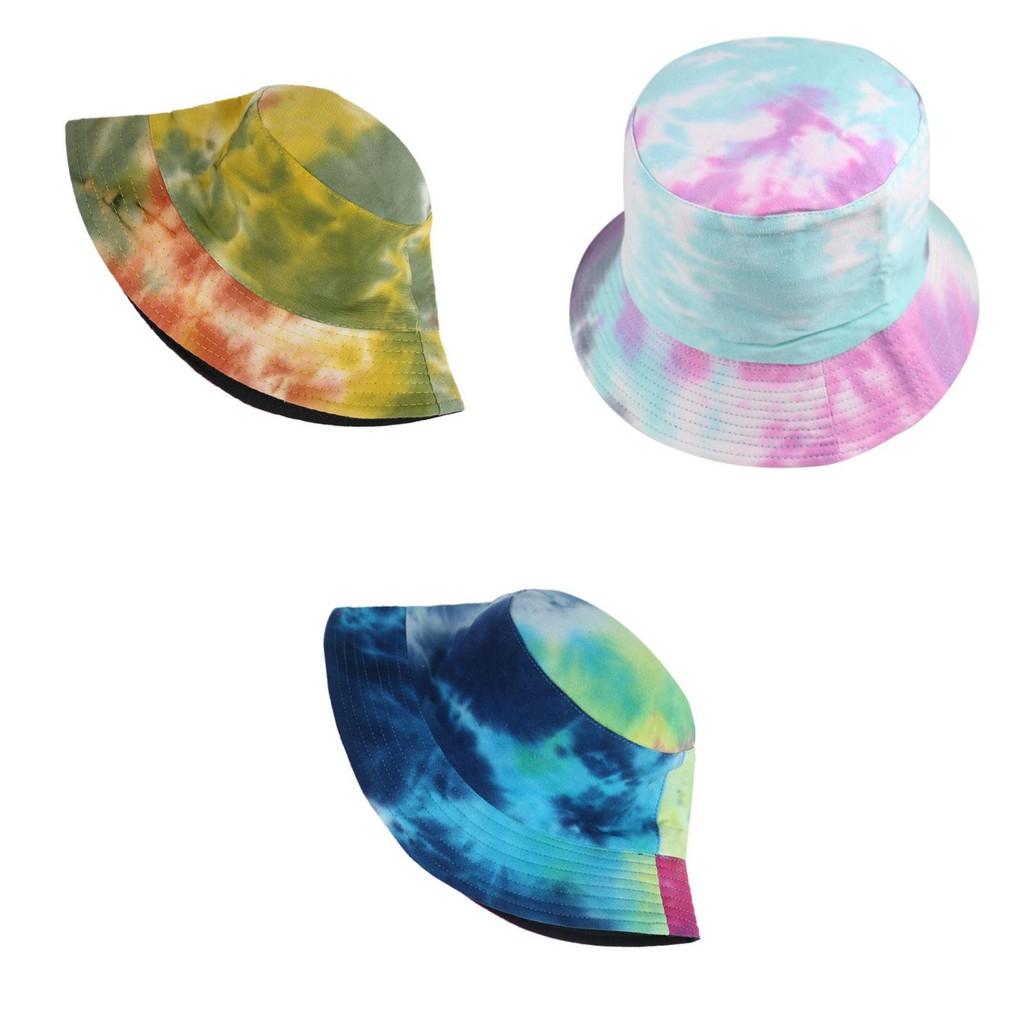 Fashionable Street Style Fisherman Hat With Ombre Tie-dye Pattern Reversible Design