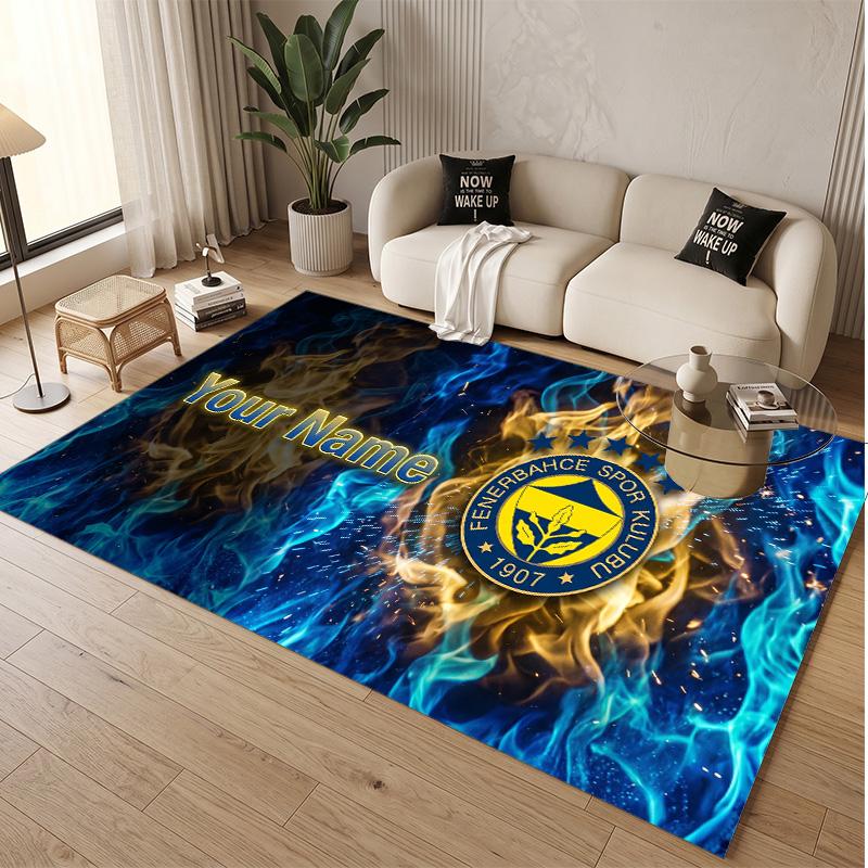 Personalized Crystal Velvet Carpet Fenerbahçe FC Pattern Non Slip Floor Rug