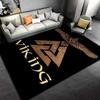 Black Viking Carpet with Nordic Rune Symbols and Eagle Design Suitable for use as an anti-slip for living room bedroom sofas