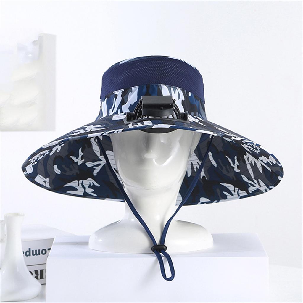 Outdoor Mountaineering Fishing Sun Hat With Large Solar Fan