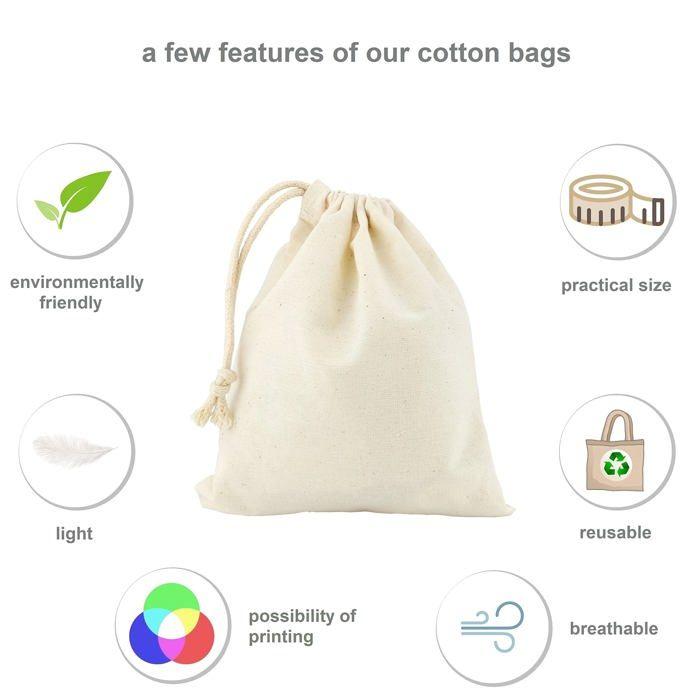 Pochette cadeau - Leviatan - 110993 - 10 sacs en coton - Oeko-Tex - 17x20 cm