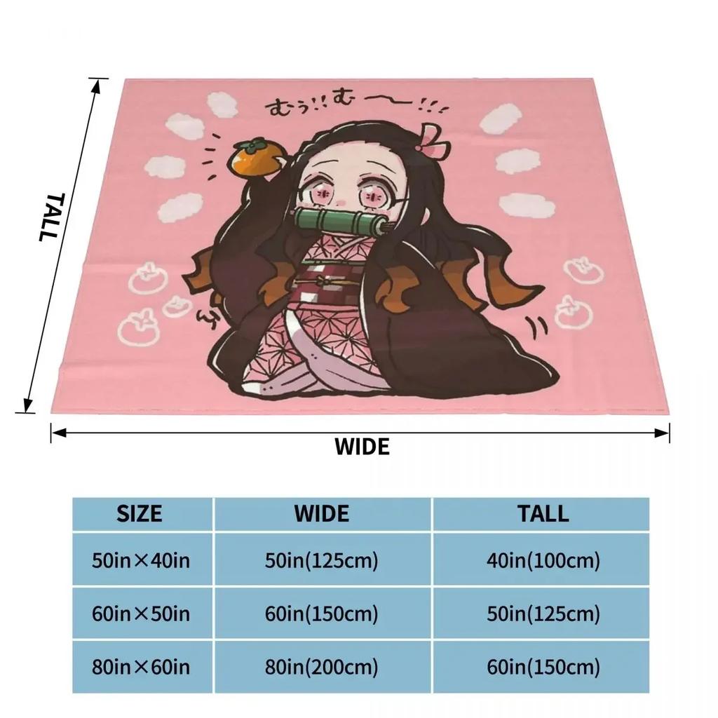 Demon Slayer Anime Blanket Cover Flannel Kamado Nezuko Devil's Blade Super Warm Throw Blanket for Home Couch Bedspread
