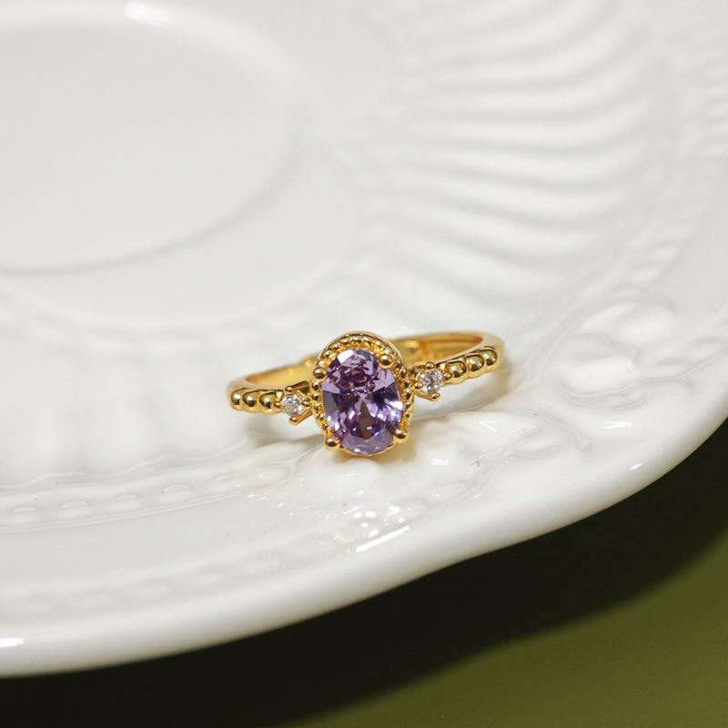 Vintage Hofstil Blauer Ring Damen Aquamarin Eingelegt Nische Französisches Design Offener Zeigefingerring