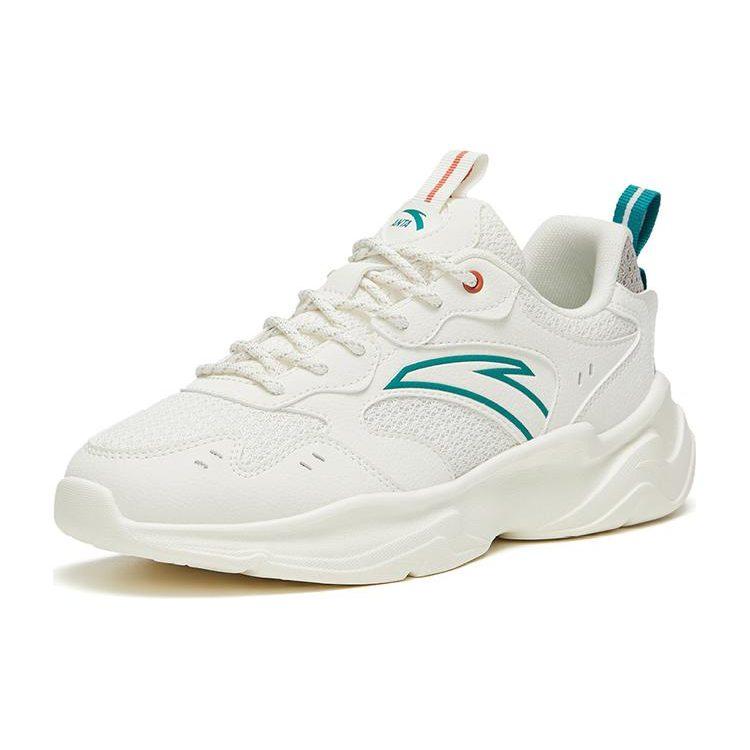 Anta Wear Resistant, Non Slip And Breathable Low Top Sports Casual Shoes Women's White Gray Green 922328815-1