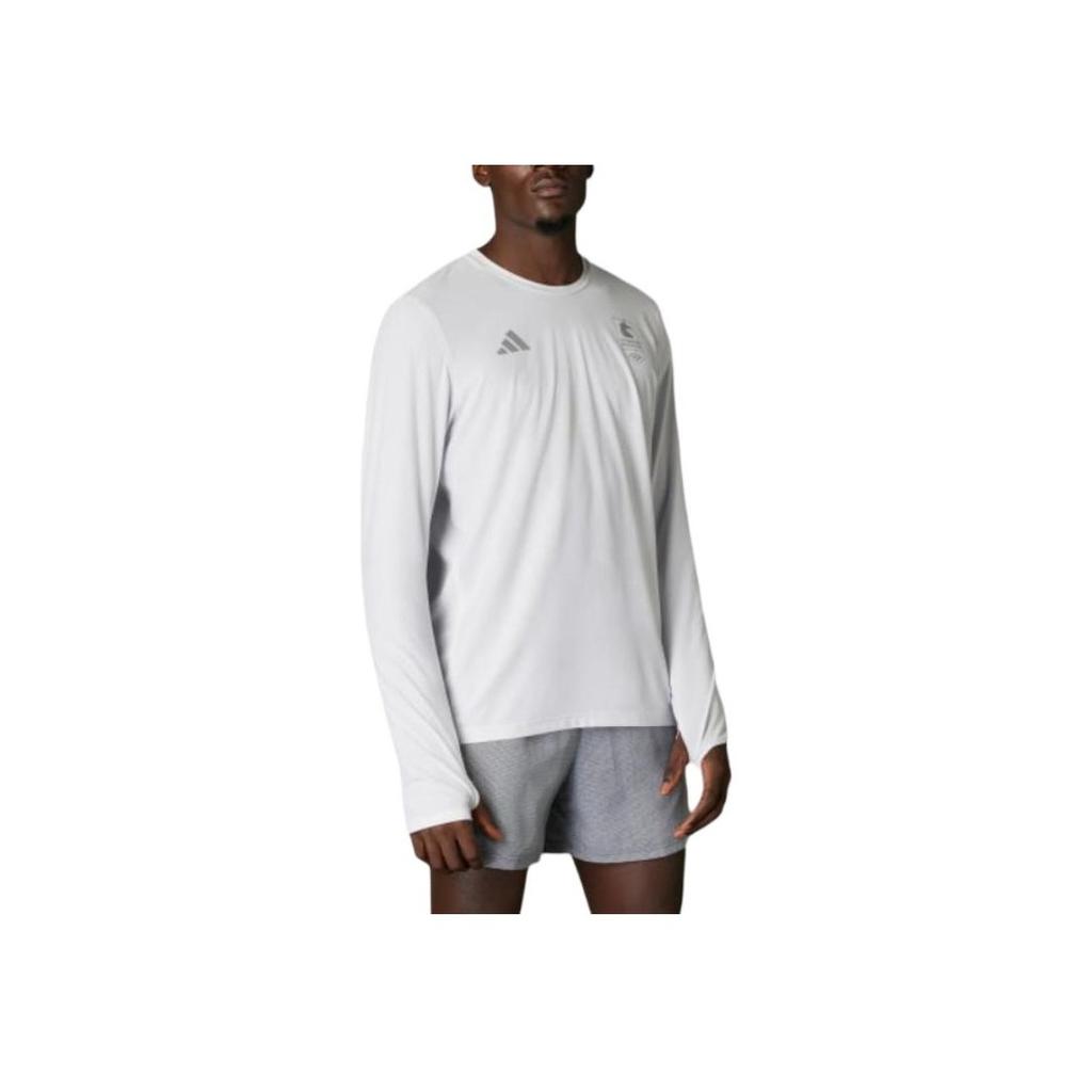 Adidas Boston Marathon 2025 Own The Run Long Sleeve Tee Men Tops Gray JP3285