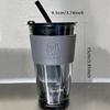 450ML High Beauty Wind Bamboo Glass Cup Summer Straw Large Capacity Women's Straw Cup