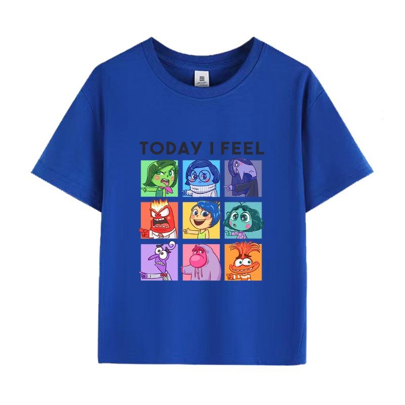 Disney Pixar inside out 2 'Today I Feel' T-Shirt for Boys & Girls Short Sleeve Casual Top Ages 3-12 Toddler Summer Clothing