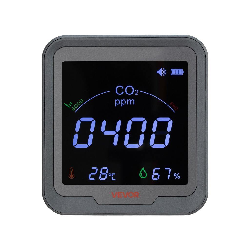 Carbon Dioxide Monitor, CO2 Controller with Temperature and Humidity Display, 4.57m NDIR Sensor Cable CO2 Sensor, Carbon Dioxide Detector for Bedside,