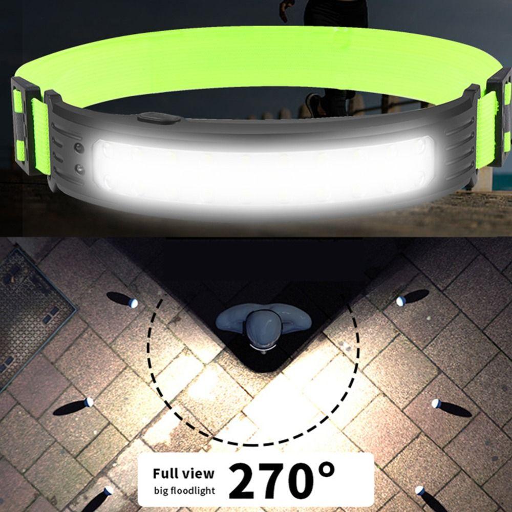 6 Lighting Modes COB LED Headlamp Waterproof USB Rechargeable Head Lamp Sensor Headlight Fishing